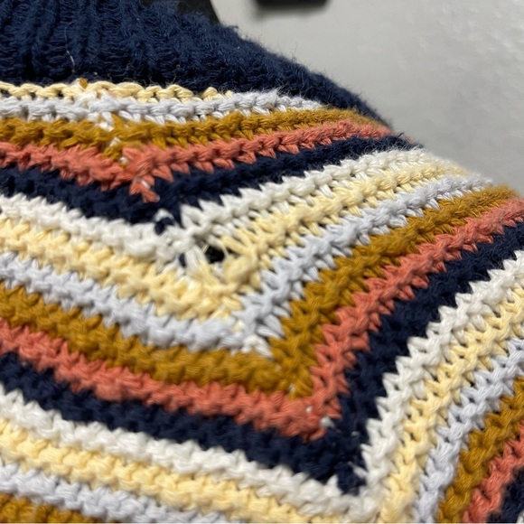 Madewell Arden V-Neck Crop Pullover Sweater Women's Size XXS Multi Stripe AC786 - Picture 6 of 8